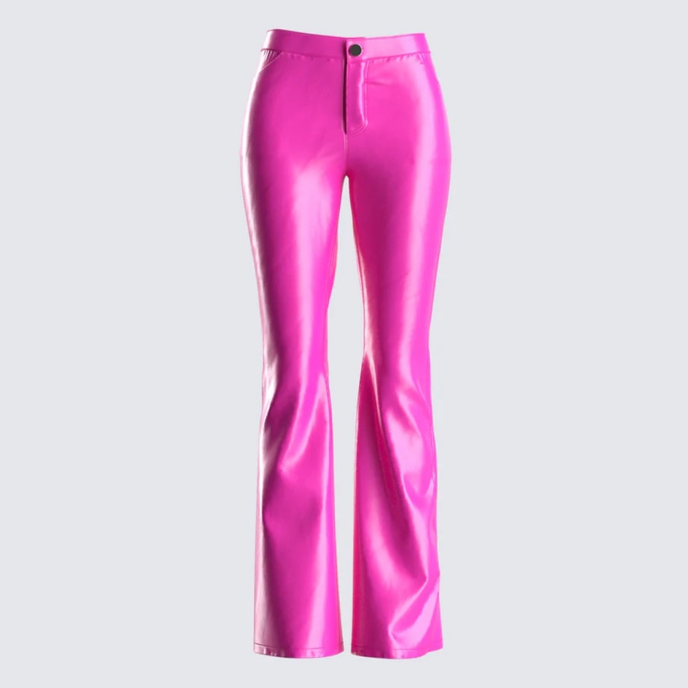 Finesse Pink Faux Leather Pants (L)